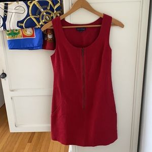 Urban Outfitters Red Sleeveless Front Zipper Dress